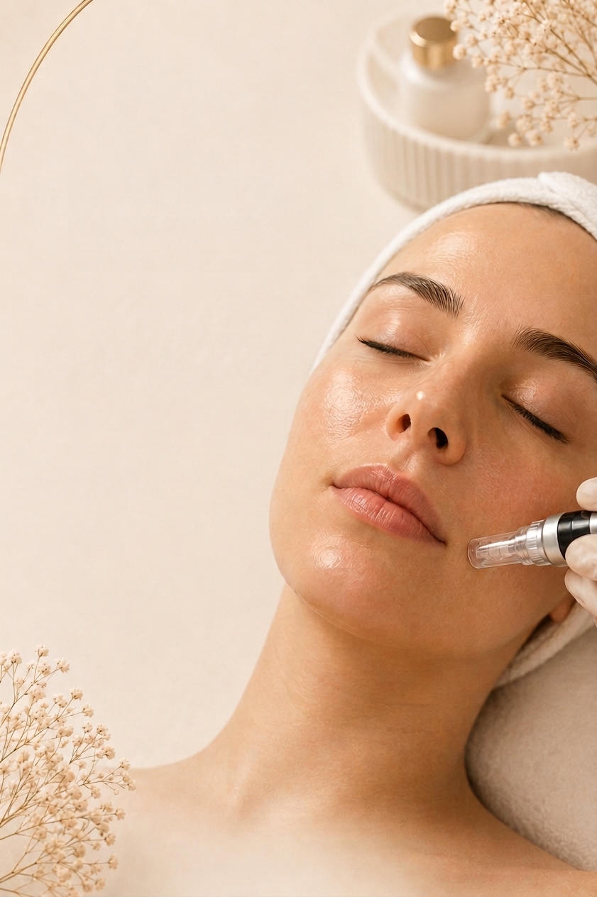 Client receiving a facial treatment at KK Aesthetics